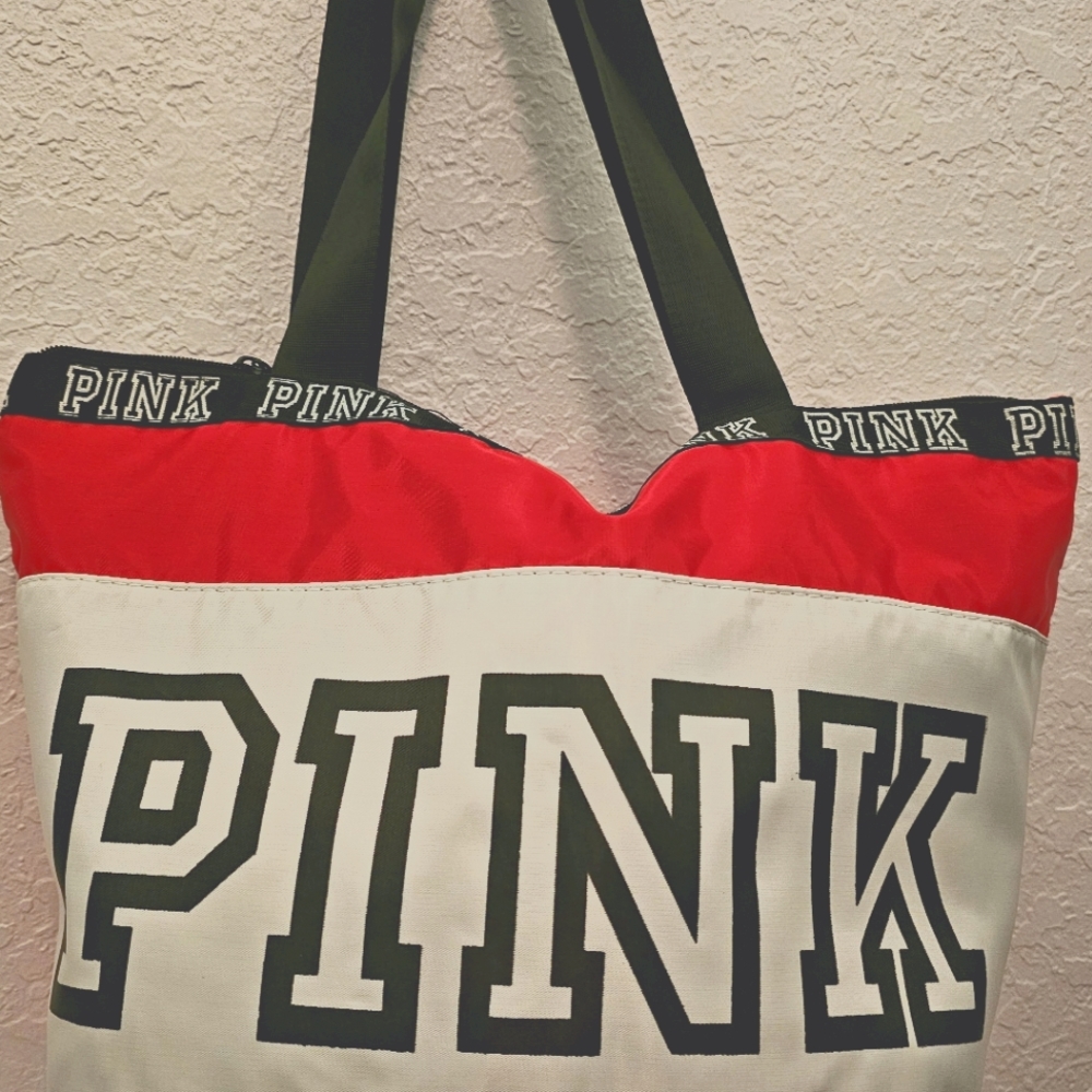N.W.O.T. Red Victoria Secret medium size tote with zipper